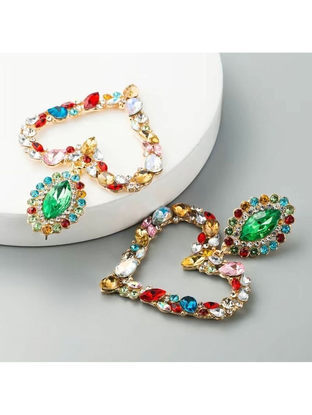 Crystal Heart-Multi/Green